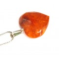 colier cu pandant chihlimbar scandinav. orange amber. argint 835 & sterling. Danemarca